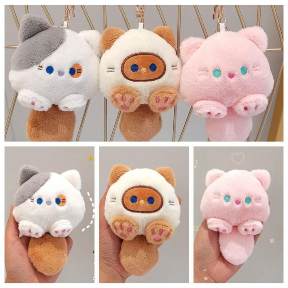 Плюшевый брелок с плюшевым котом-писком, кулон-кукла с плюшевым котом, кулон-брелок с плюшевым котом, подвеска-сумка