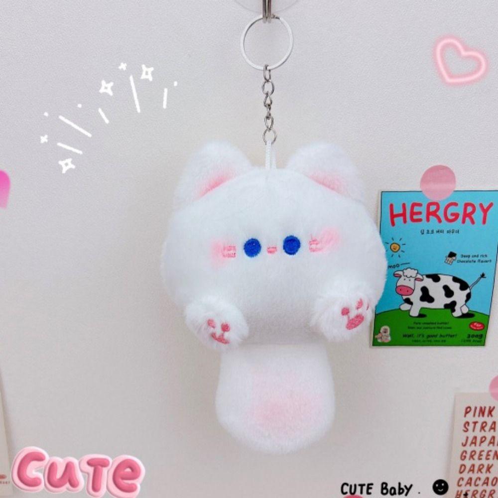 Плюшевый брелок с плюшевым котом-писком, кулон-кукла с плюшевым котом, кулон-брелок с плюшевым котом, подвеска-сумка white-key ring
